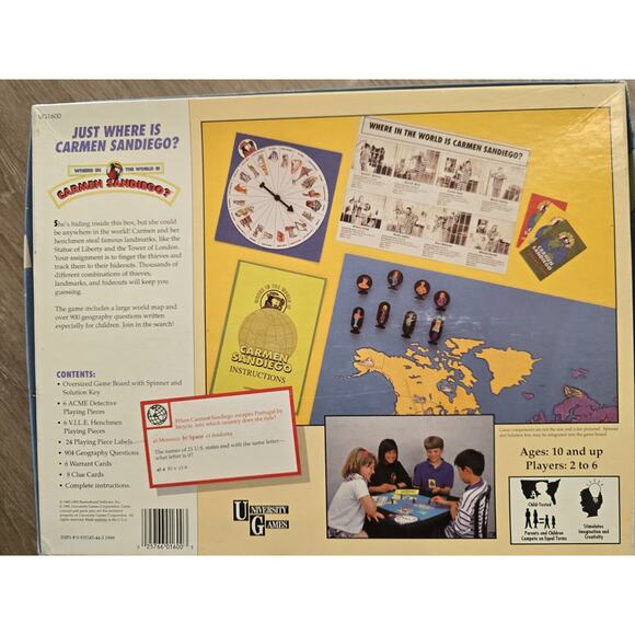Nostalgic‎ 90s' Carmen San Diego COMPLETE Playing Pieces University Games 1992 - Picture 11 of 14